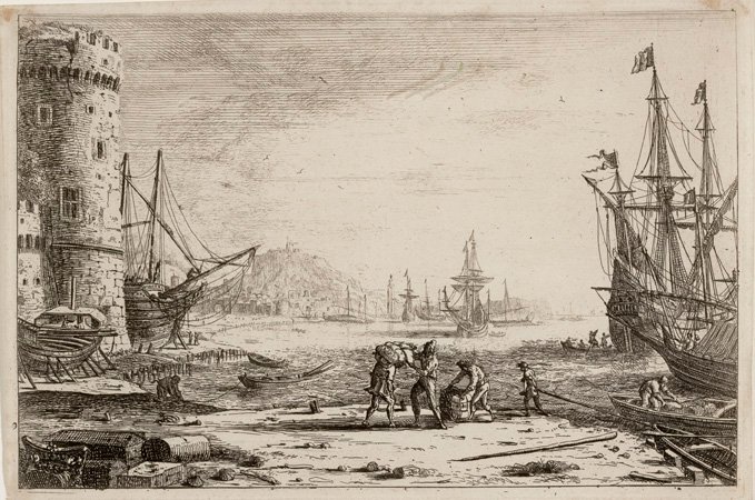 Porto de Mar com Grande Torre tekijältä Claude Lorrain