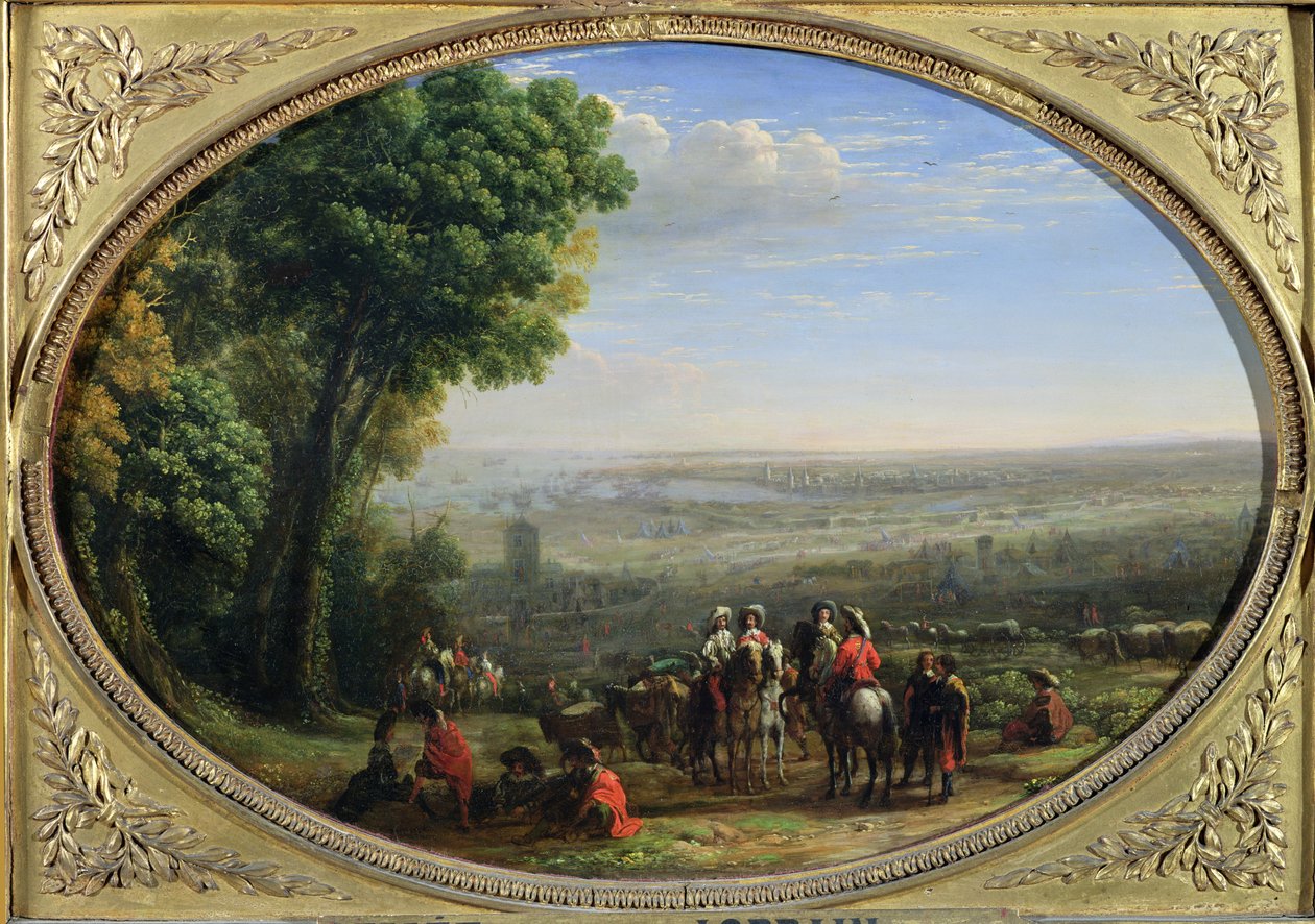Ludvig XIII:n (1601-43) La Rochellen piiritys, lokakuu 1628, n. 1631 tekijältä Claude Lorrain