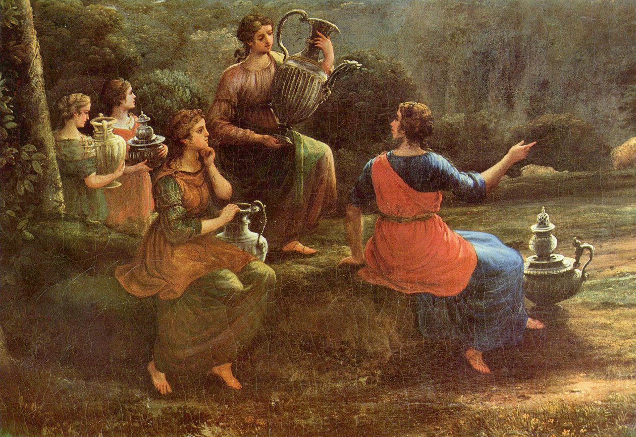 Vedute von Delphi mit einer Opferprozession tekijältä Claude Lorrain
