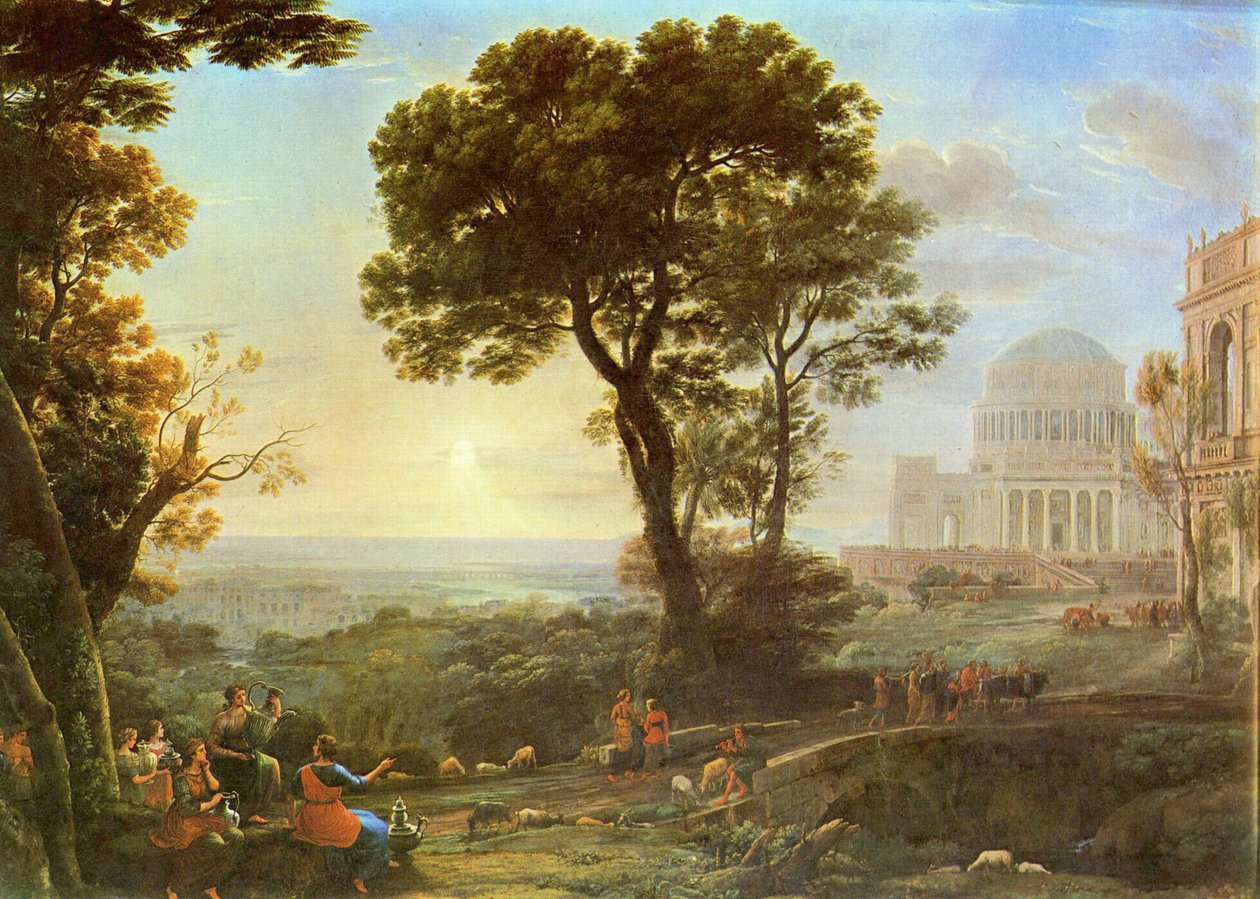 Vedute von Delphi mit einer Opferprozession tekijältä Claude Lorrain