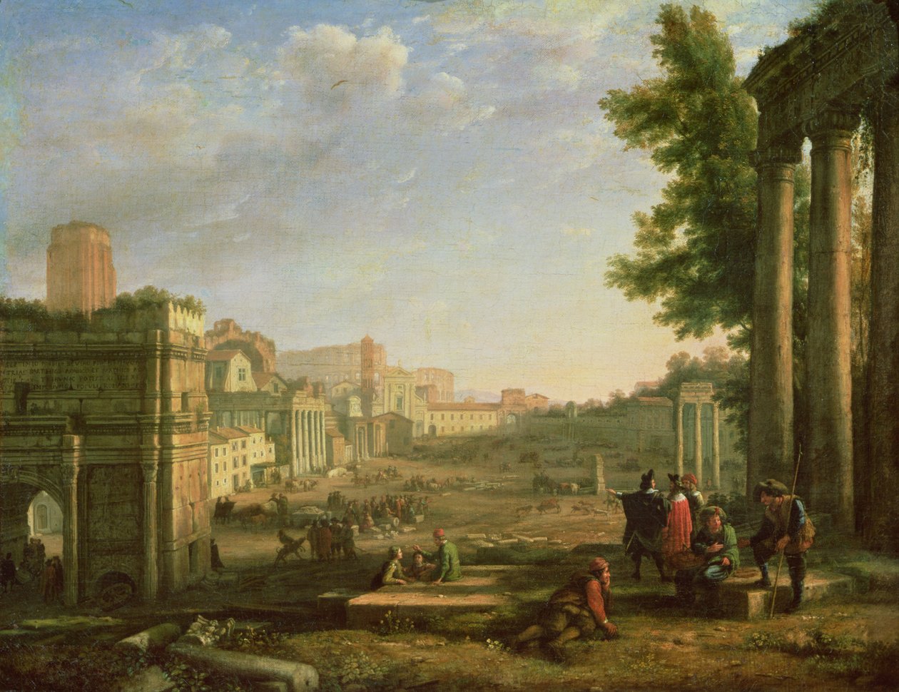Näkymä Campo Vaccinolle, Rooma, 1636 tekijältä Claude Lorrain