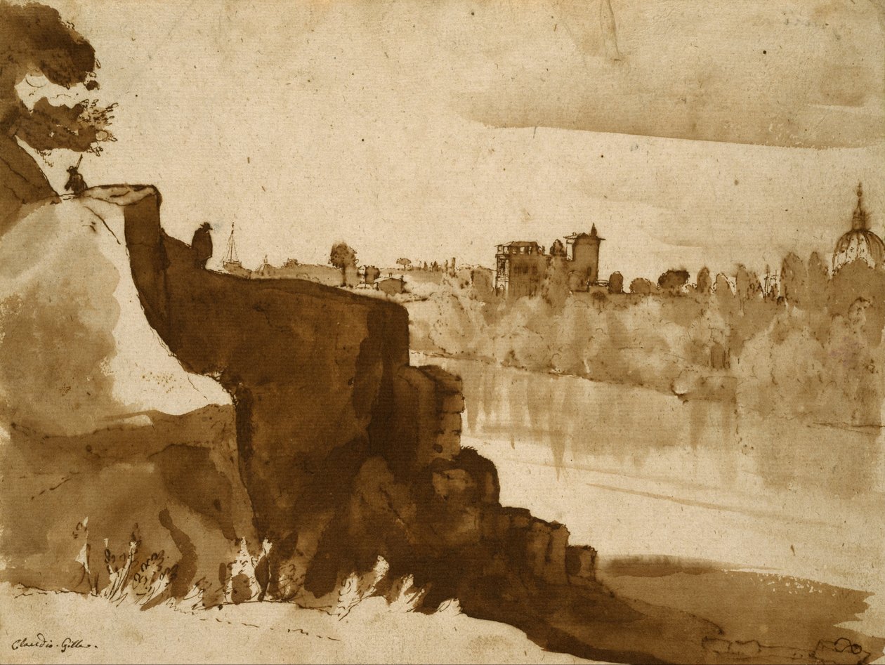 Näkymä Tiberille Roomassa tekijältä Claude Lorrain