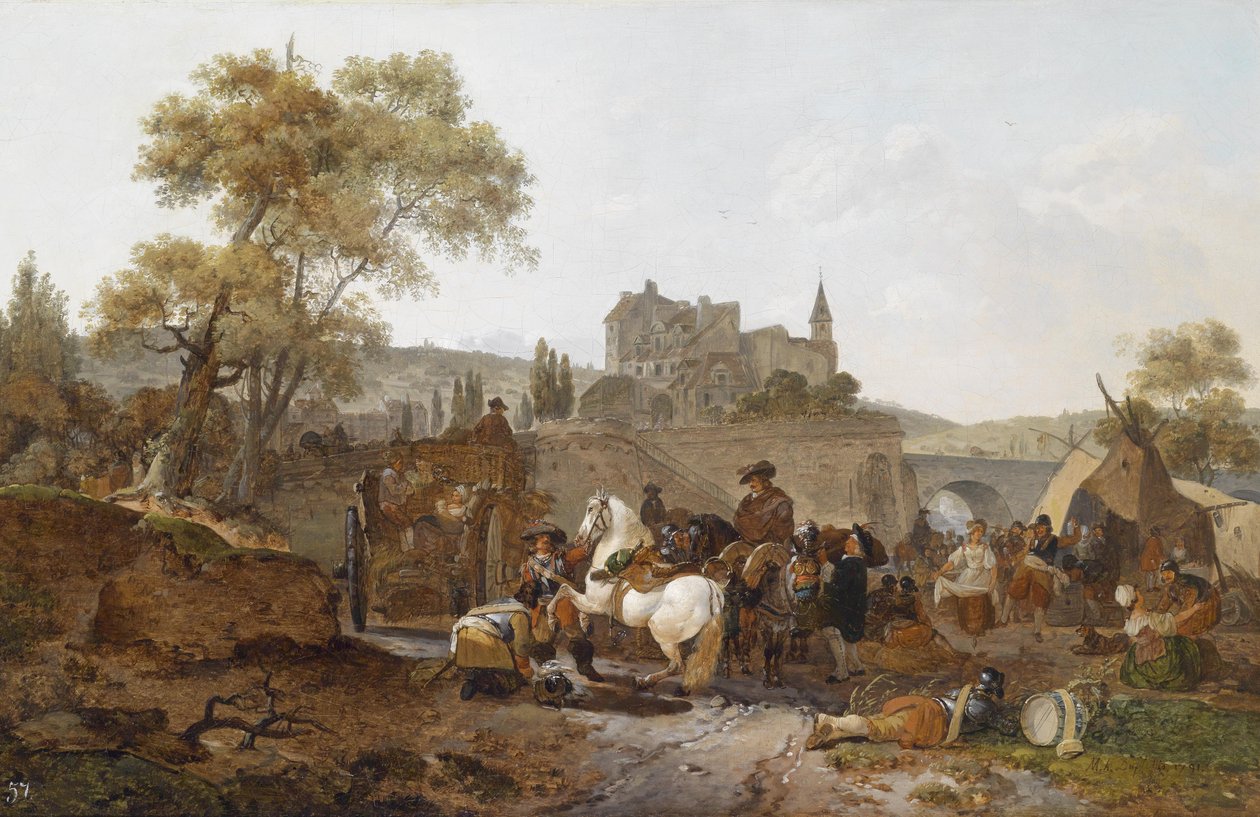 Militärisches Lager vor den Mauern einer Stadt tekijältä Claude Michel Hamon Duplessis