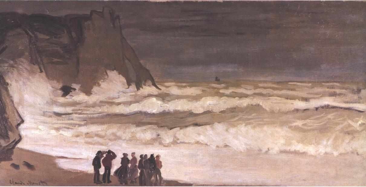Grosse mer a Etretatn Englanti: Stormy sea at Etretatn Deutsch: Sturmisches Meer bei Etretatn tekijältä Claude Monet
