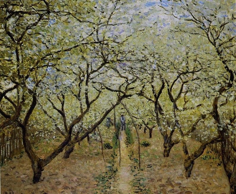 Kvetouci surullinen Jablonove surullinen Francais: Verger en fleurs tekijältä Claude Monet