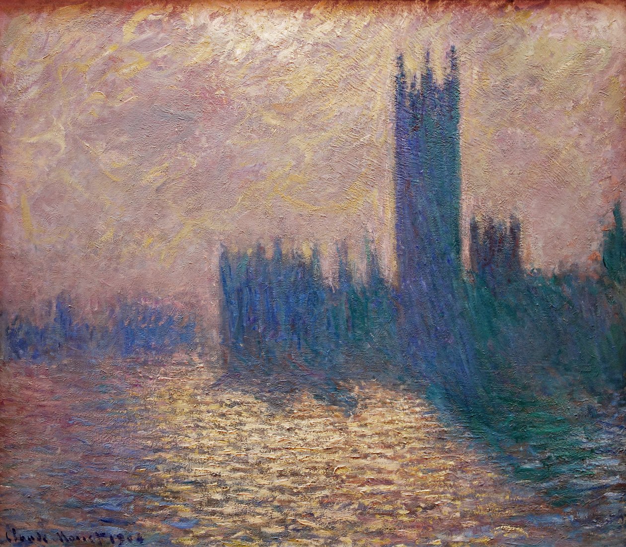 Le parlement de Londres tekijältä Claude Monet