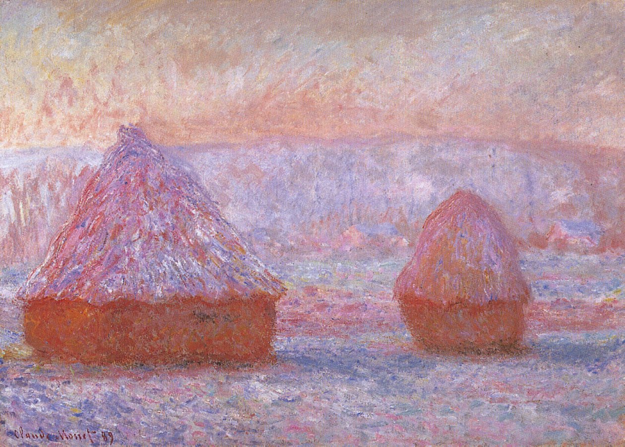  Les Meules, Giverny, aamutehoste tekijältä Claude Monet