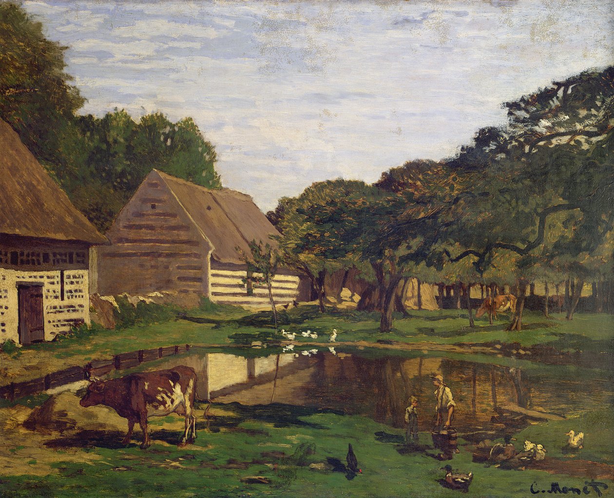 Maatilapiha Normandiassa, noin 1863 tekijältä Claude Monet