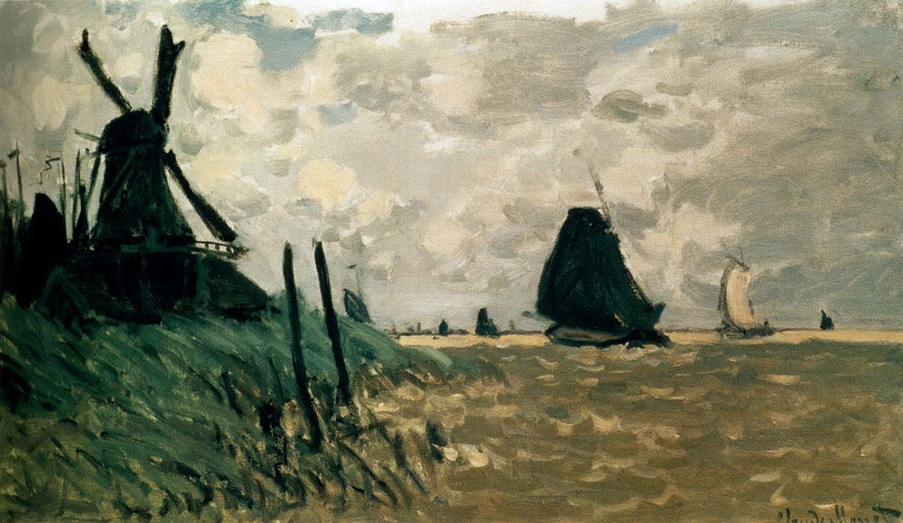 Tuulimylly lähellä Zaandamia tekijältä Claude Monet