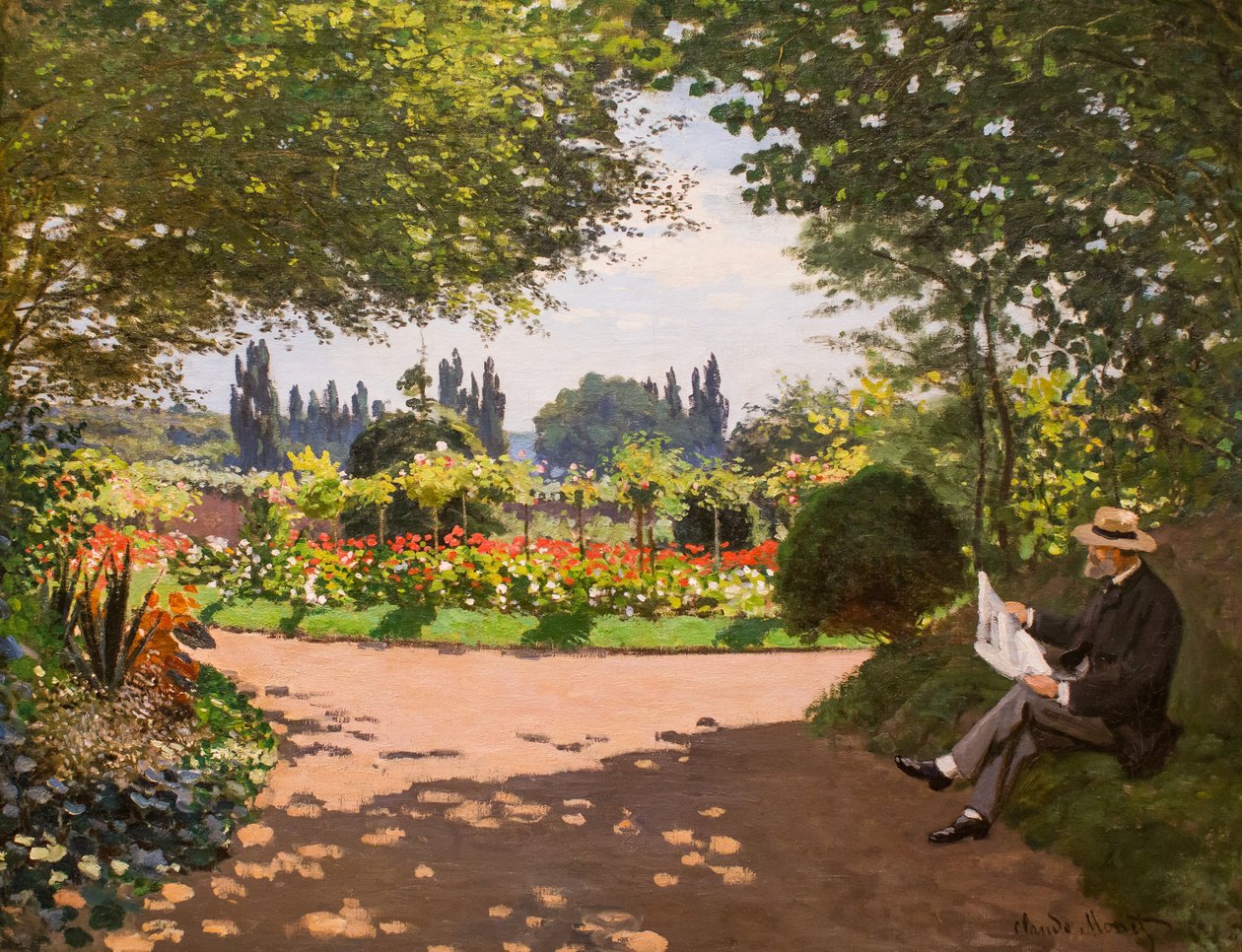 Adolphe Monet Sainte-Adressen Le Coteaun puutarhassa tekijältä Claude Monet
