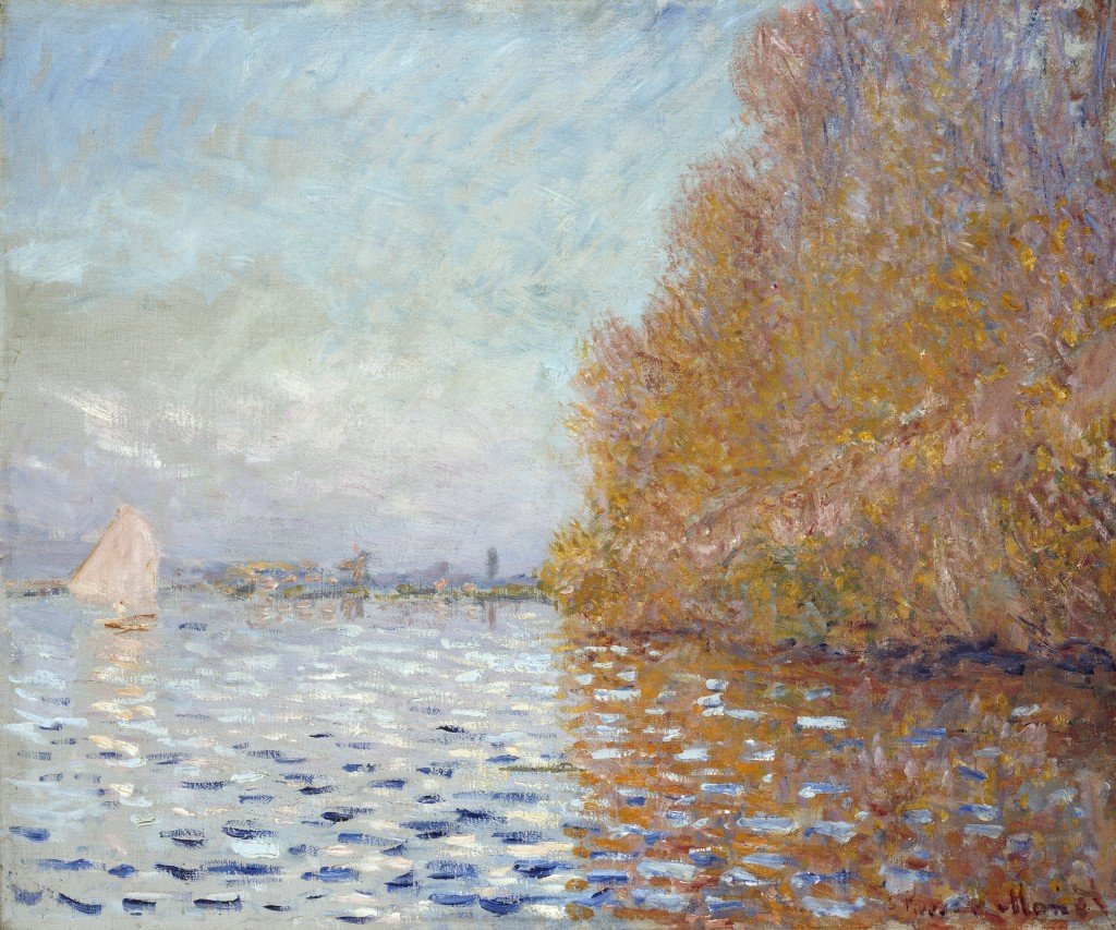 Argenteuil -allas yhdellä purjeveneellä tekijältä Claude Monet