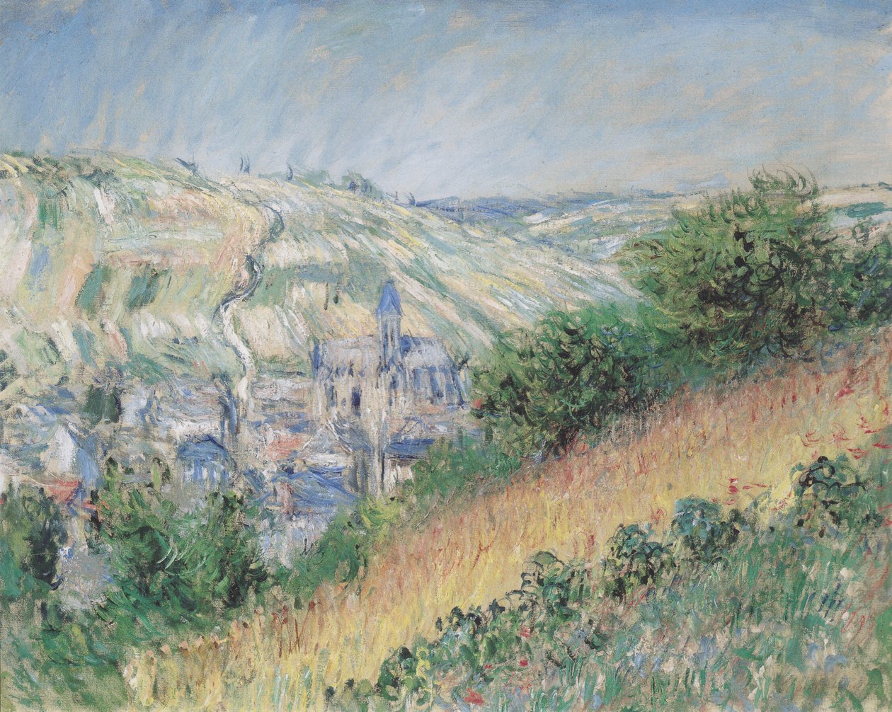 Kaksi studionäkymää Vétheuilnista seisovan alaston vasemmalla puolella tekijältä Claude Monet