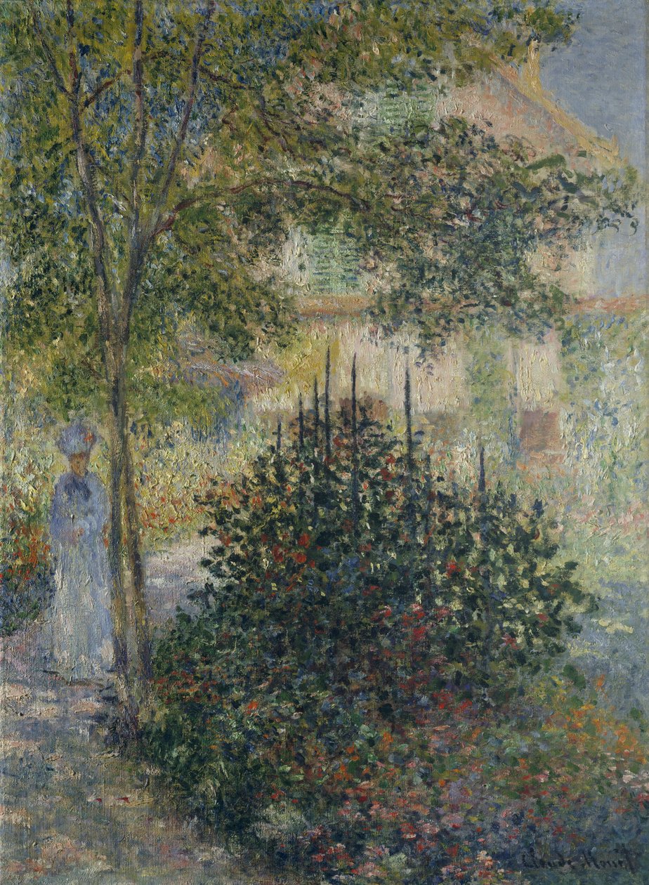Camille Monet Argenteuilin puutarhassa tekijältä Claude Monet