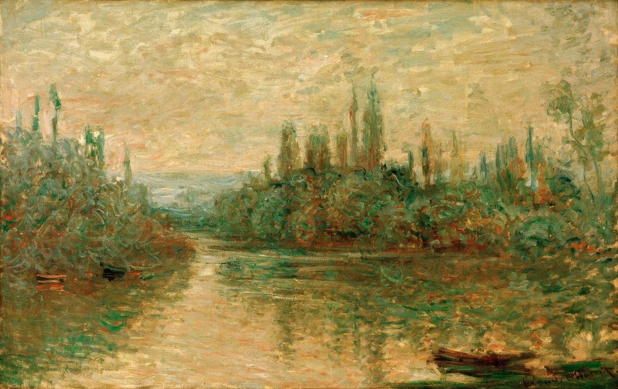 Ein Nebenarm der Seine bei Vétheuil tekijältä Claude Monet