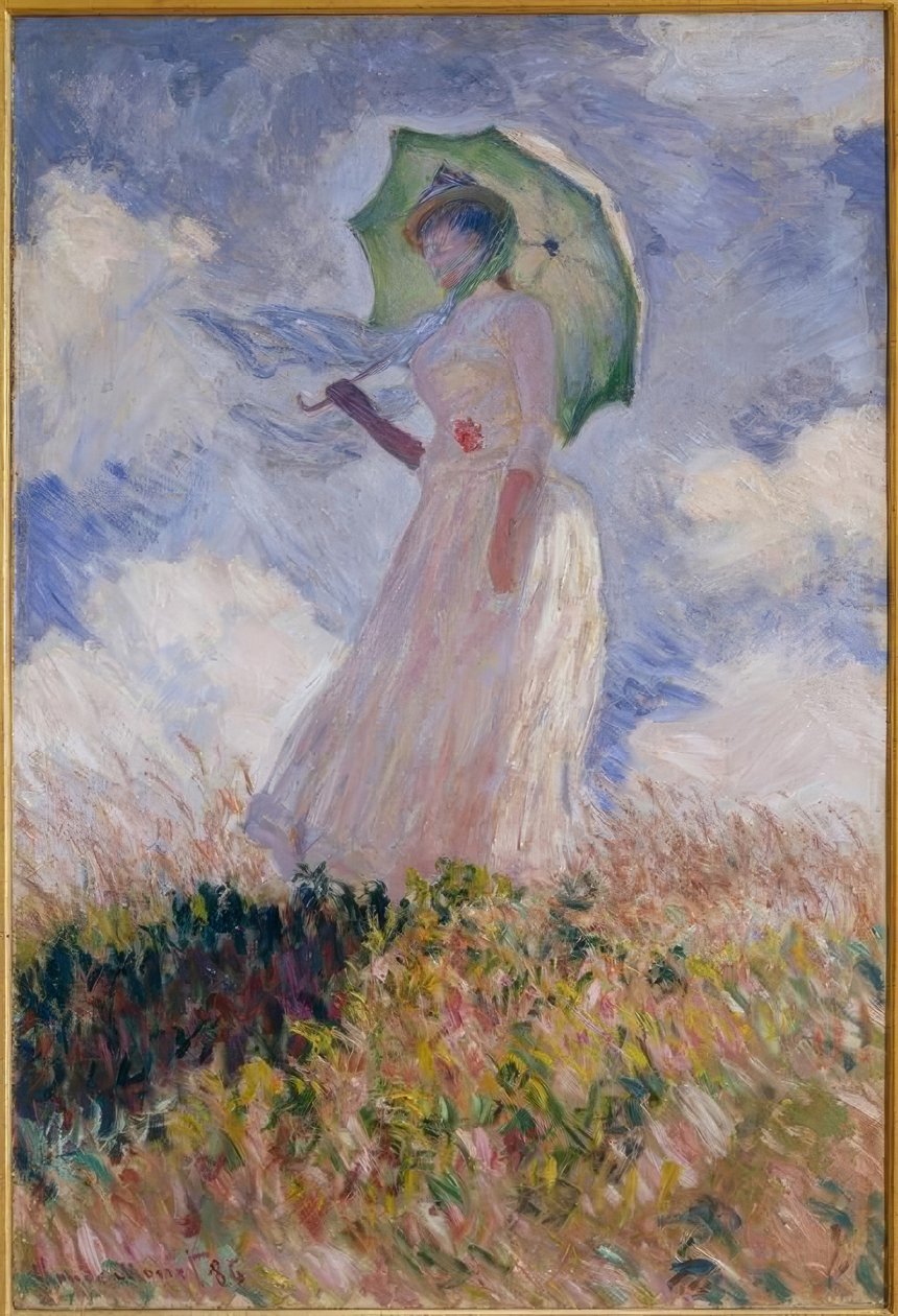 Femme à lombrelle tournée vers la gauche tekijältä Claude Monet