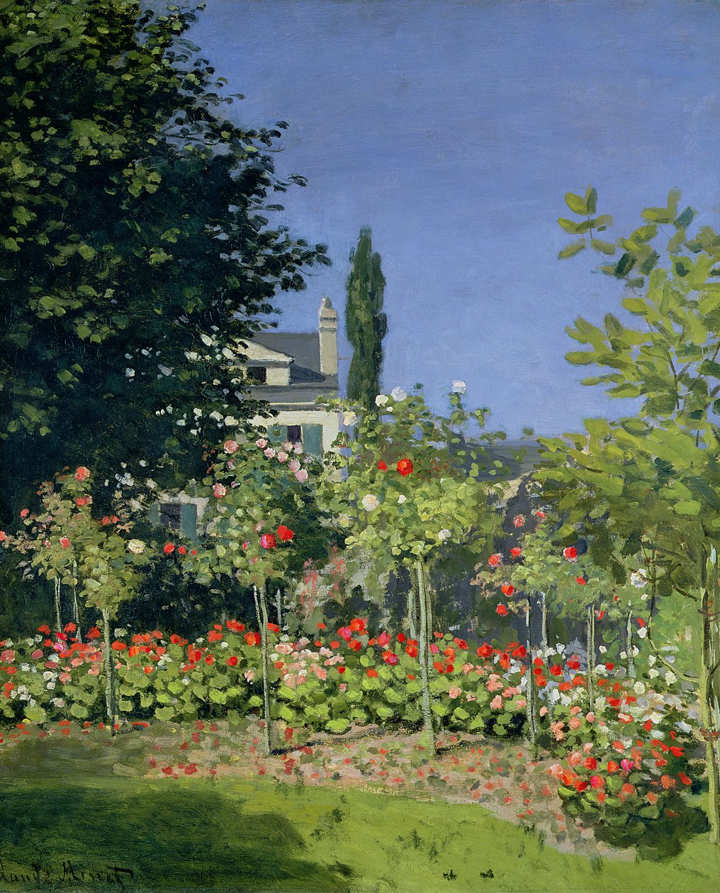 Kukkiva puutarha Sainte-Adressessa, n. 1866 tekijältä Claude Monet