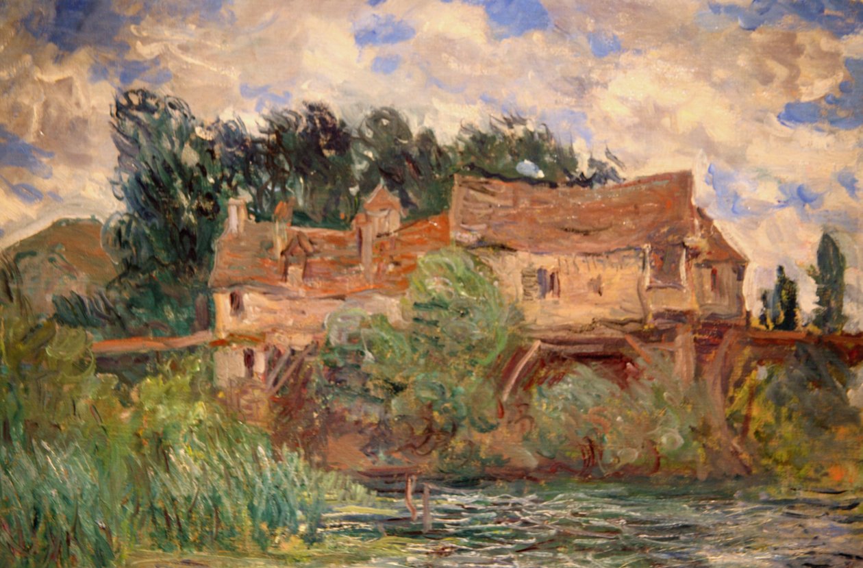 Talot Vernonin vanhalla sillalla noin 1883 Monet