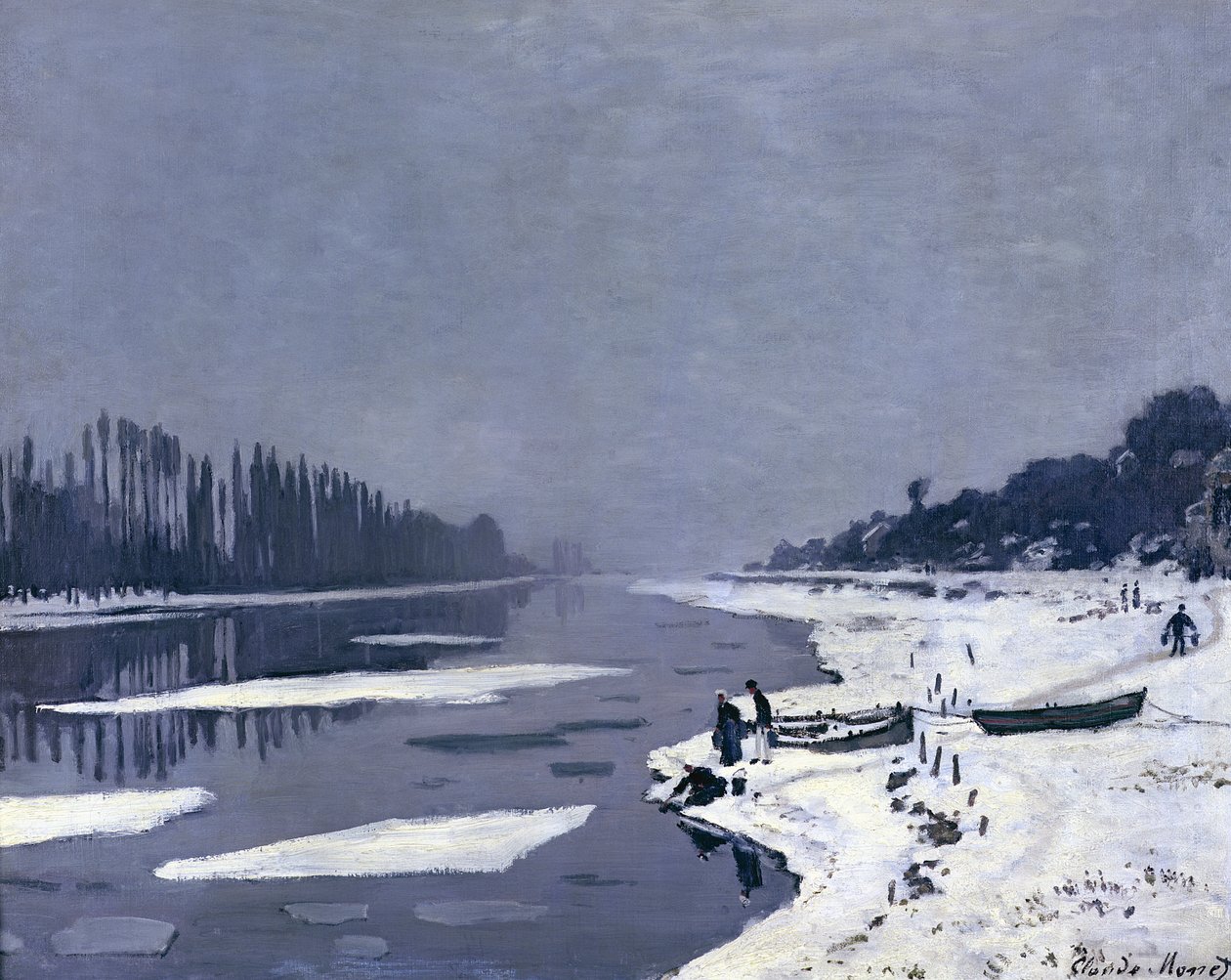 Jäälauttoja Seinen varrella Bougivalissa, n. 1867-68 tekijältä Claude Monet