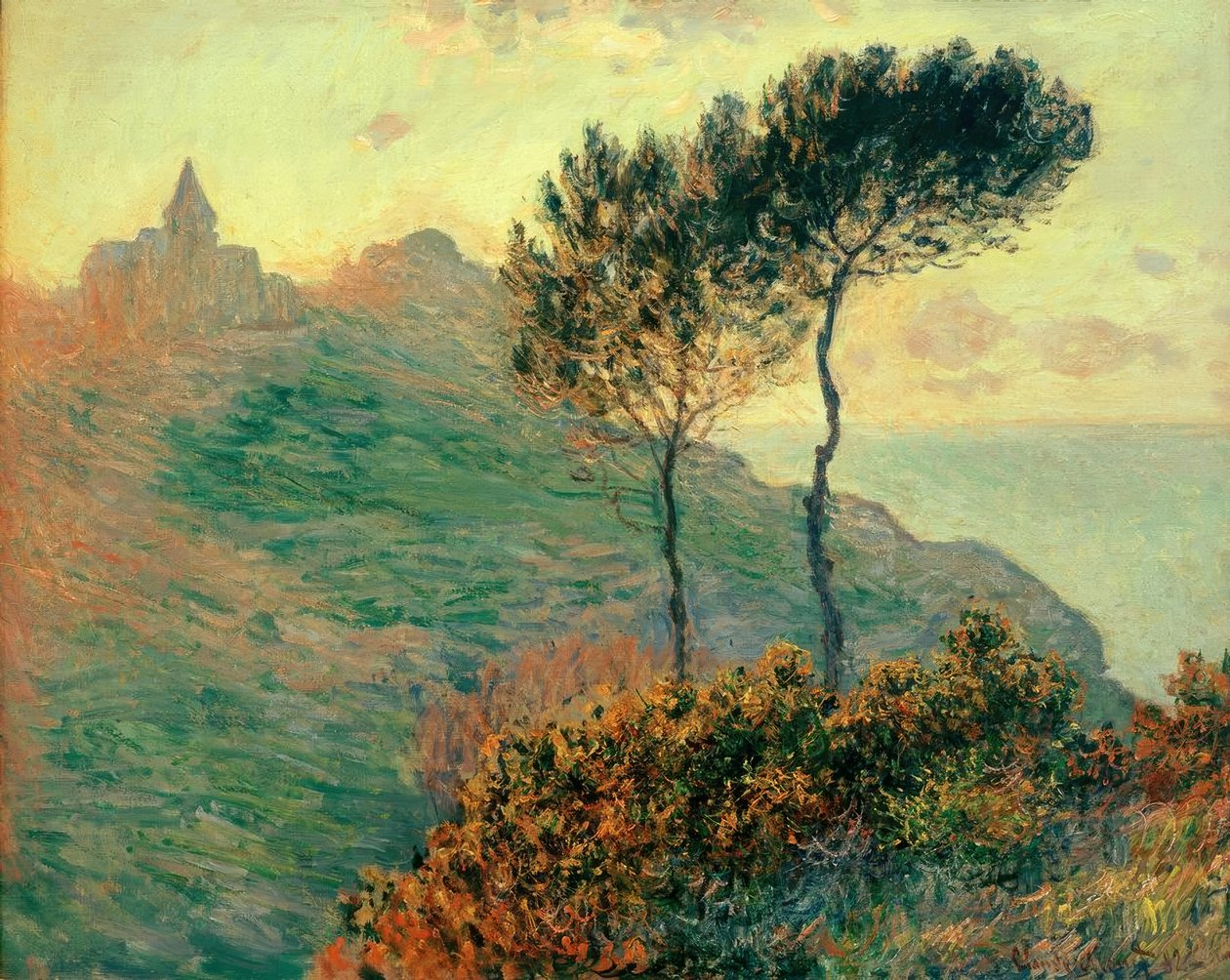 L’Eglise de Varengeville à contrejour (Die Kirche von Varen tekijältä Claude Monet