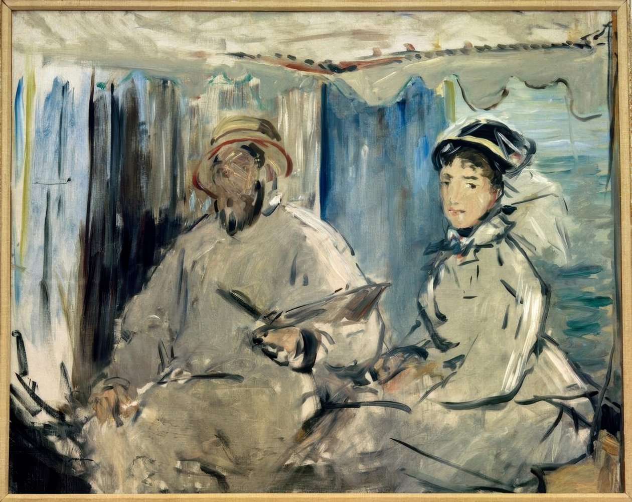 Monet peignant dans son atelier tekijältä Claude Monet