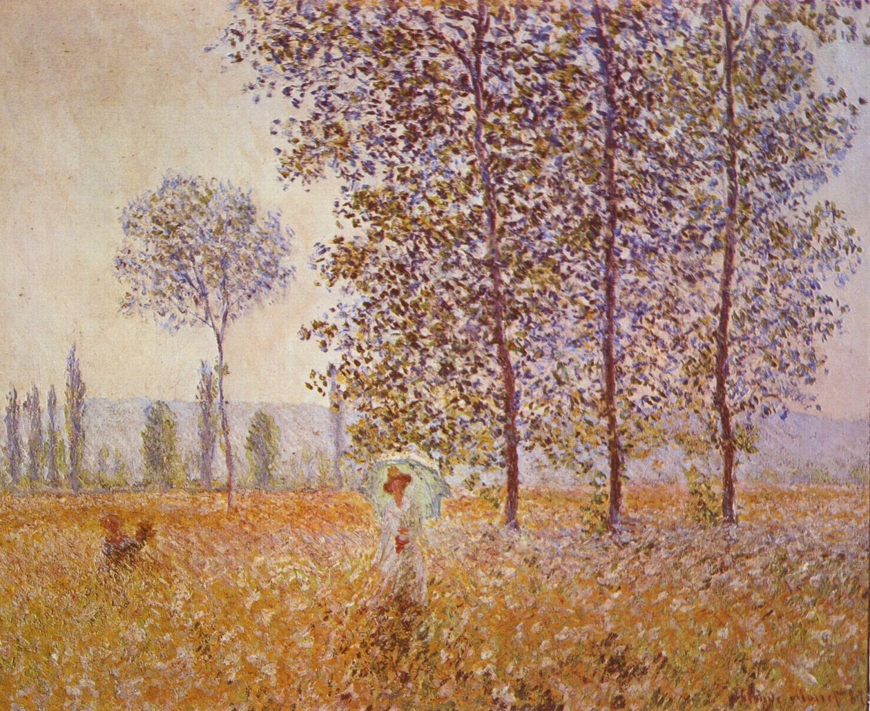 Pappeln im Sonnenlicht tekijältä Claude Monet