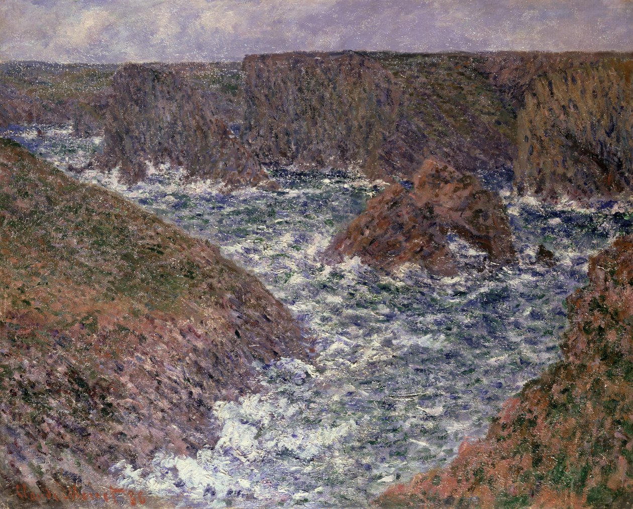 Port Domois, Belle Ile, 1886 tekijältä Claude Monet