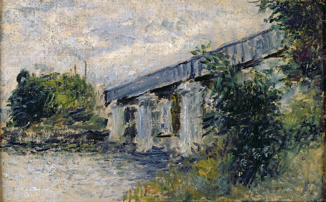 Rautatiesilta Argenteuilissa, 1874 tekijältä Claude Monet