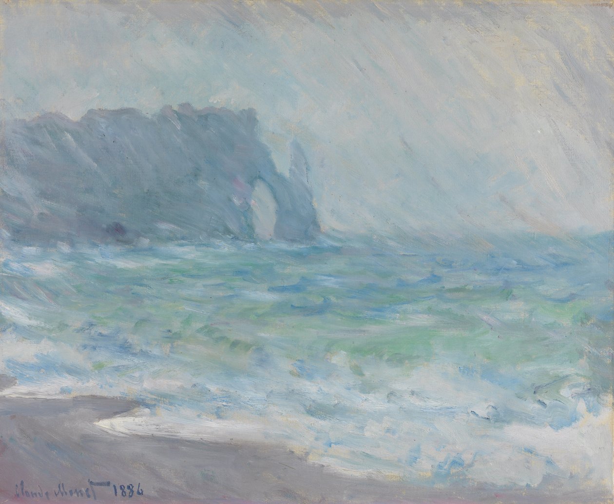 Regnvær, Etretat tekijältä Claude Monet