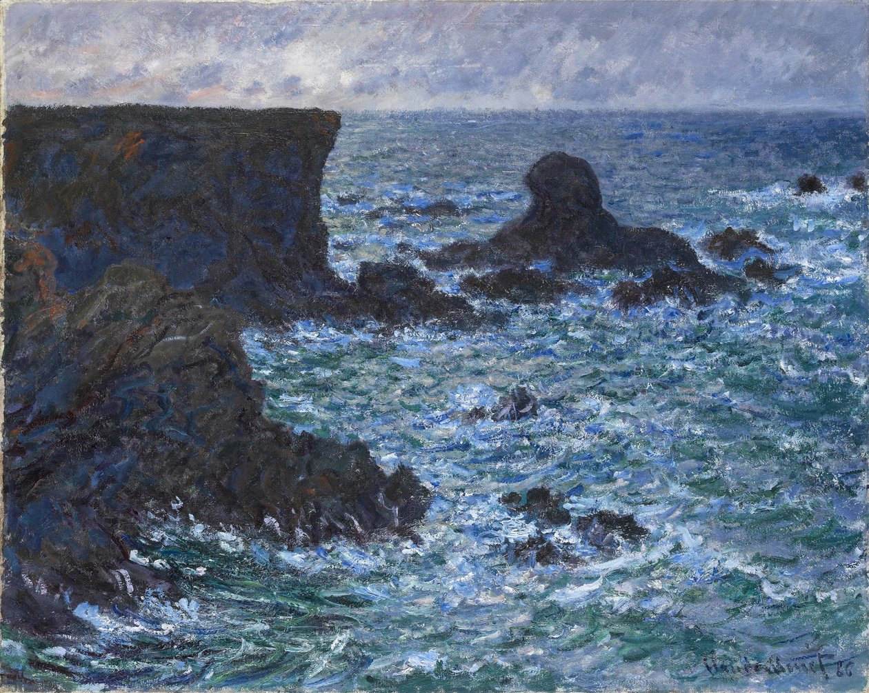 Rocks at Port Coton, Lion Rock, 1886 tekijältä Claude Monet