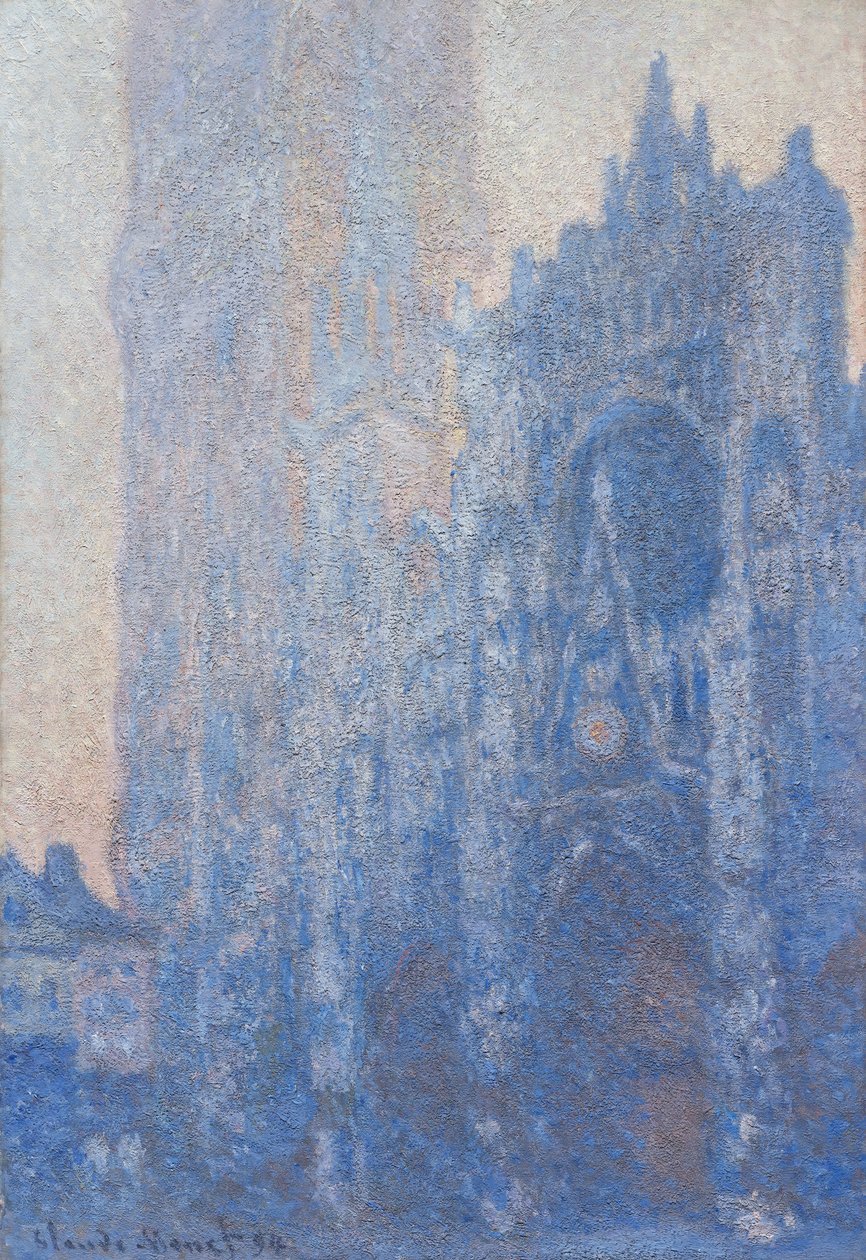 Rouenin katedraalin julkisivu ja Tour dAlbane (Morning Effect) tekijältä Claude Monet