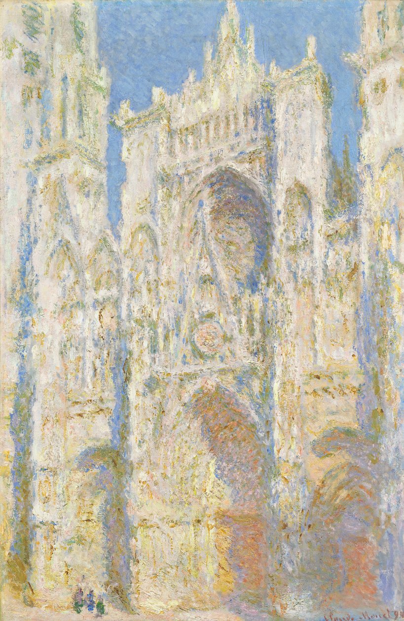 Rouenin katedraali, länsijulkisivu, auringonvalo tekijältä Claude Monet