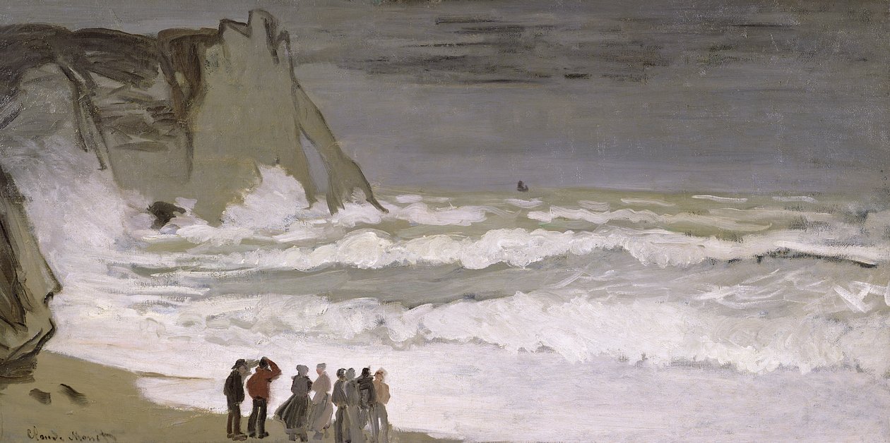 Kova meri Etretatissa, 1868-69 tekijältä Claude Monet