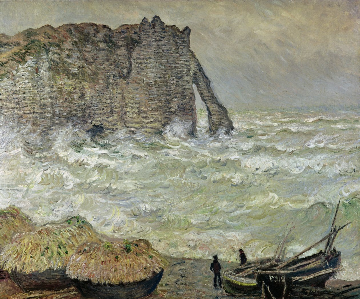 Kova meri Etretatissa, 1883 tekijältä Claude Monet