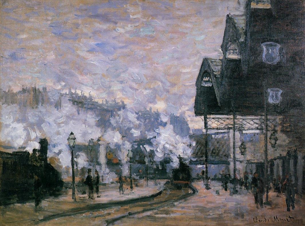 Saint-Lazaren asema, läntisen alueen tavaratalot tekijältä Claude Monet