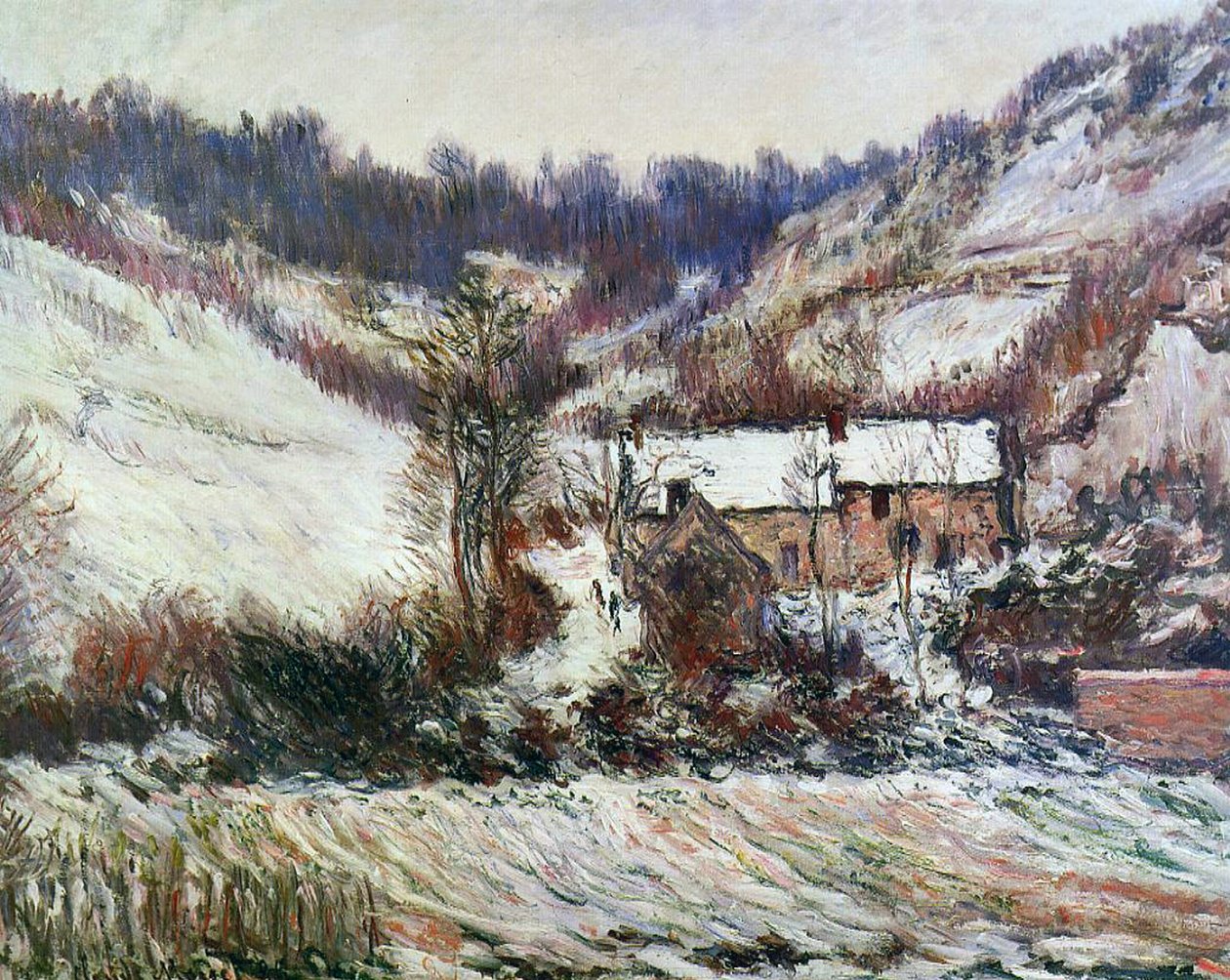 Lunta Falaisen lähellä, Normandiassa, n. 1885–1886 tekijältä Claude Monet