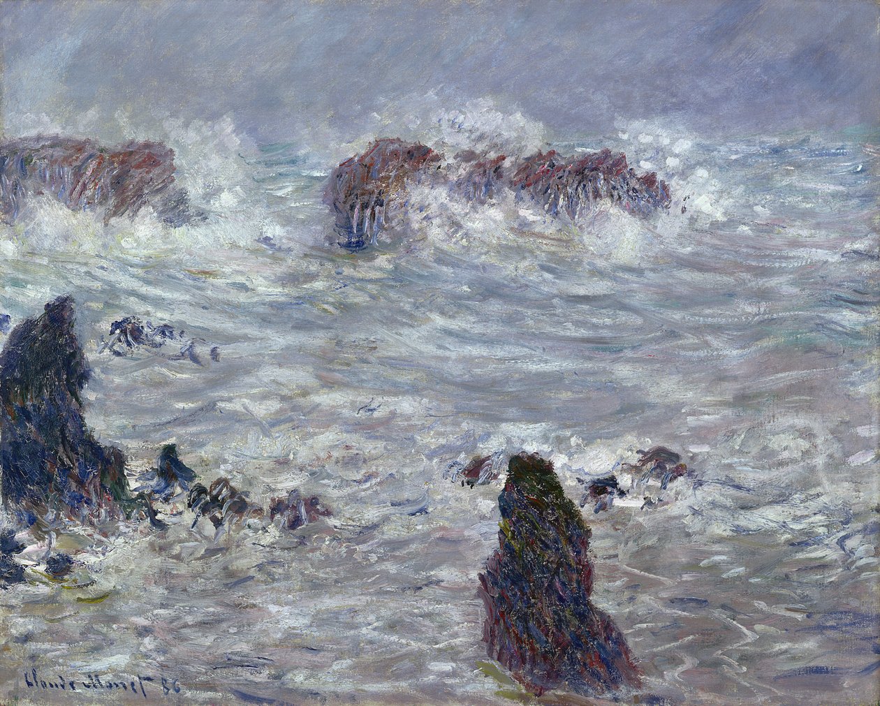 Myrsky, Belle-Ilen rannikolla, 1886 tekijältä Claude Monet