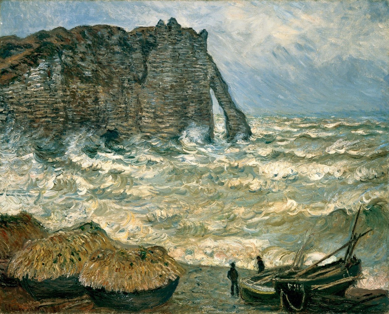 Myrskyinen meri Étretatissa tekijältä Claude Monet