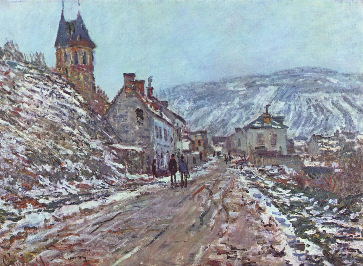 Straße nach Vétheuil im Winter tekijältä Claude Monet