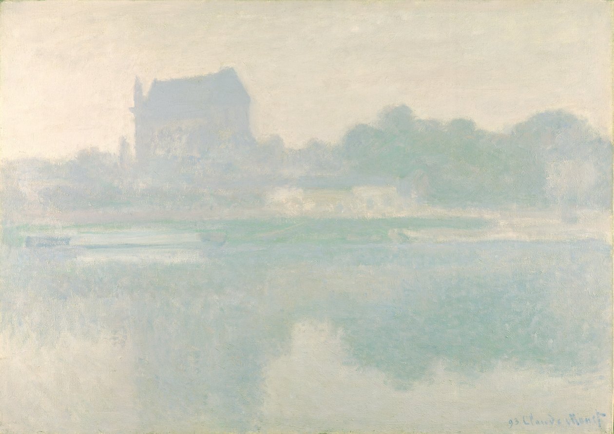 Vernonin kirkko, Brouillard, 1894 tekijältä Claude Monet