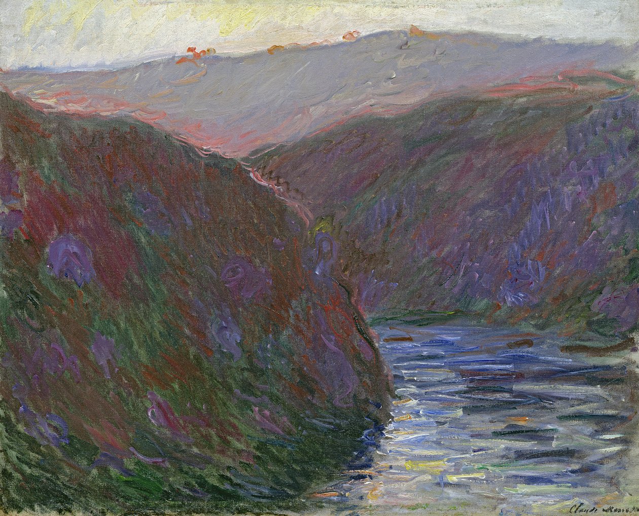 Creusen laakso, iltaefekti, 1889 tekijältä Claude Monet