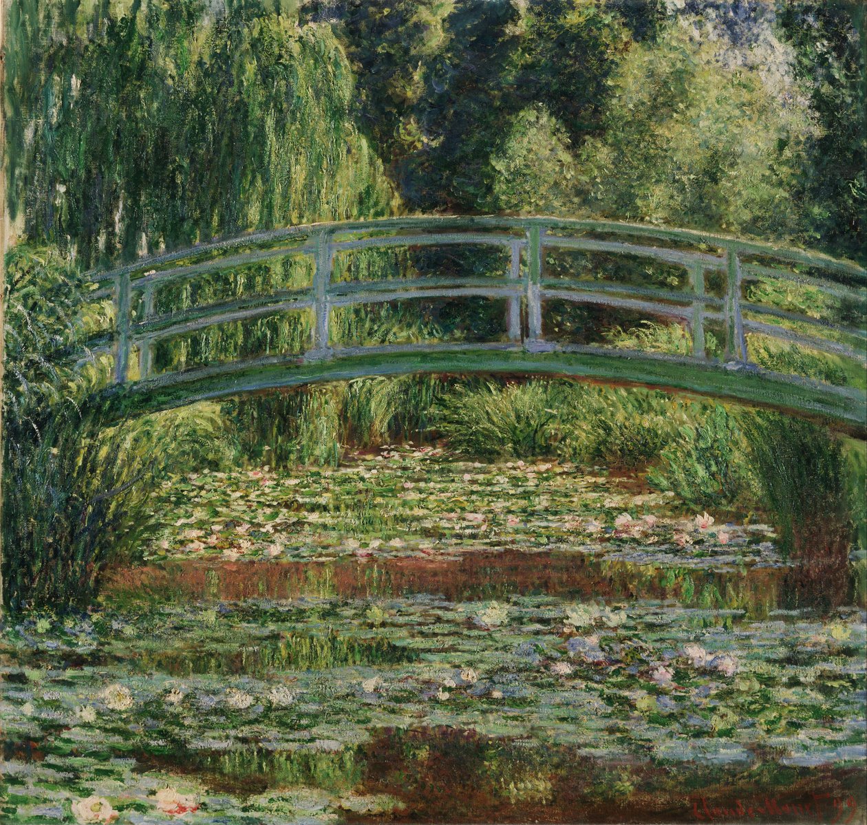 Japanilainen kävelysilta ja Water Lily Pool, Giverny tekijältä Claude Monet