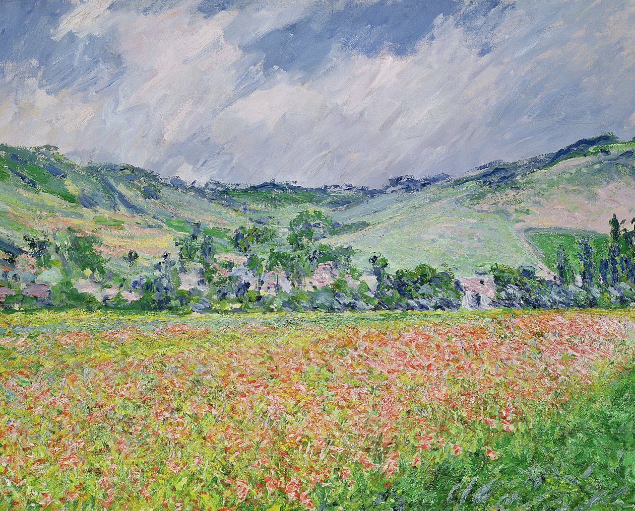Unikkopelto lähellä Givernyä, 1885 tekijältä Claude Monet