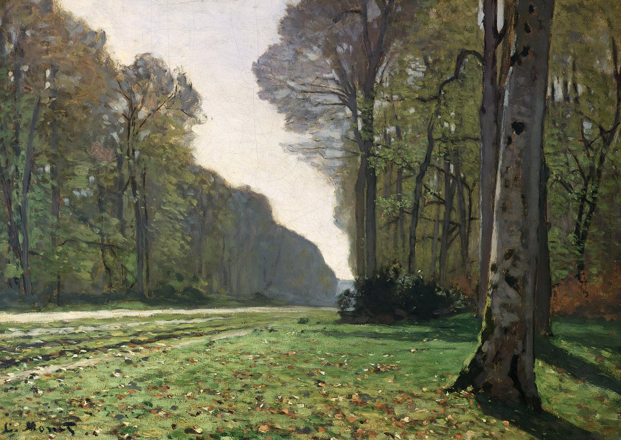 Tie Bas-Breauhun, Fontainebleau (Le Pave de Chailly), n. 1865 tekijältä Claude Monet