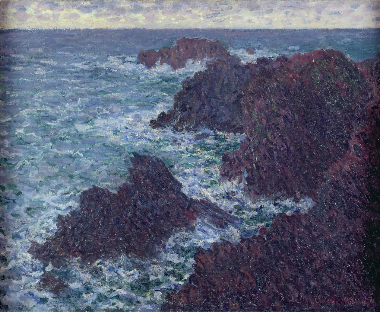 The Rocks at Belle-Ile, Wild Coast, 1886 tekijältä Claude Monet