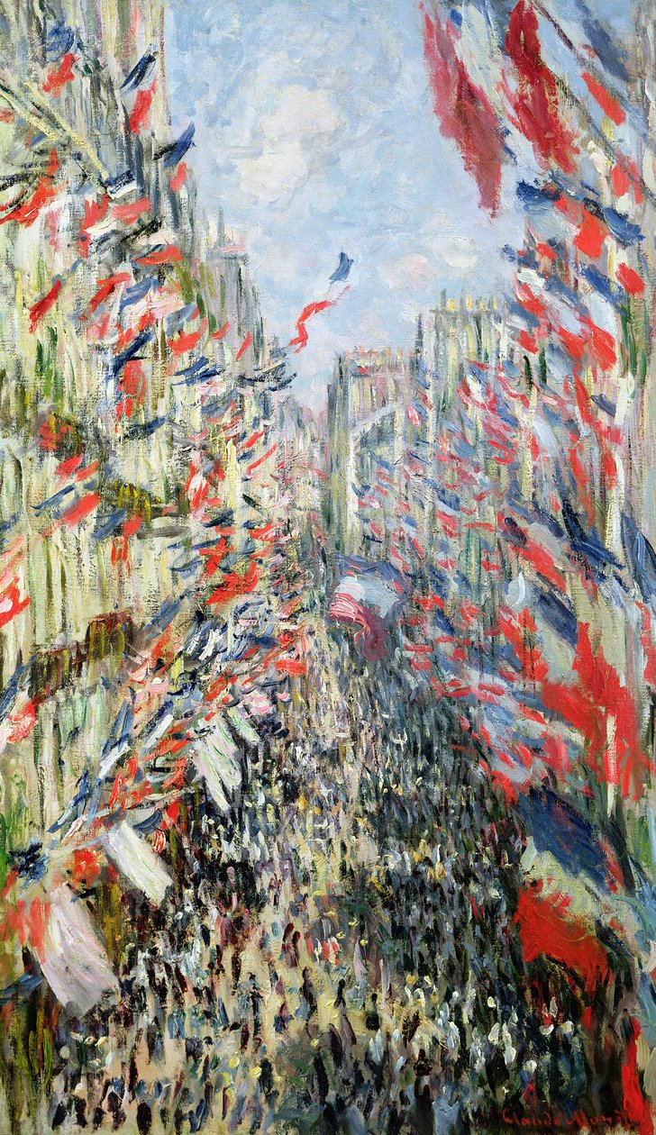 Rue Montorgueil, Pariisi, juhlitaan 30. kesäkuuta 1878 tekijältä Claude Monet