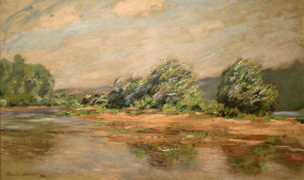 Seine Port-Villezissä (tuulenpuuska) tekijältä Claude Monet