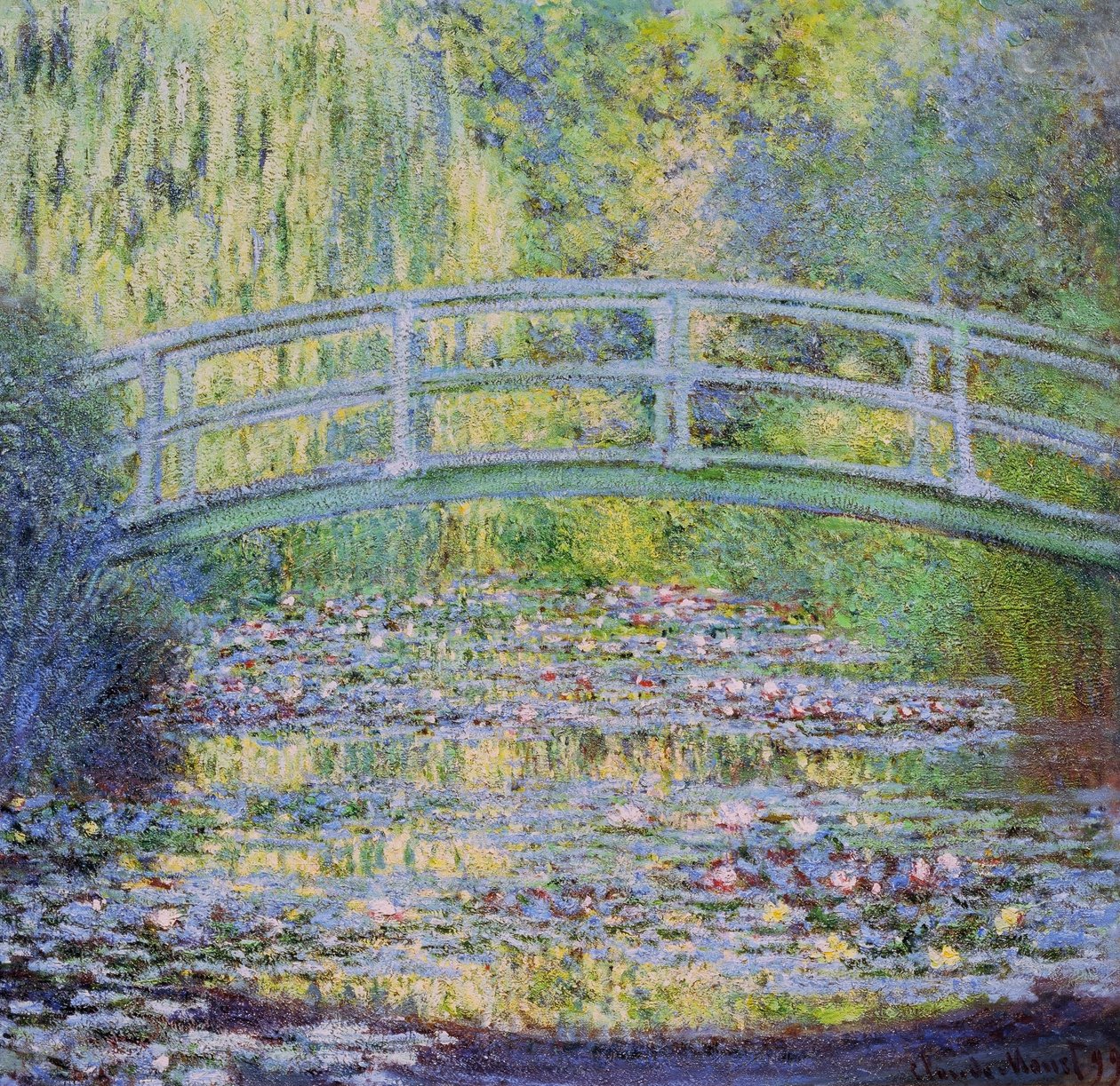 Lummelampi ja japanilainen silta tekijältä Claude Monet