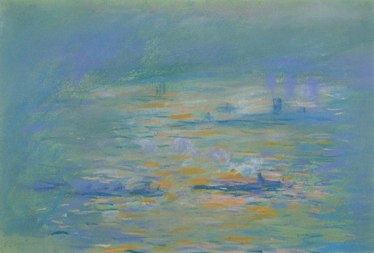 Hinaajat Thames-joella (pastelli paperille) tekijältä Claude Monet