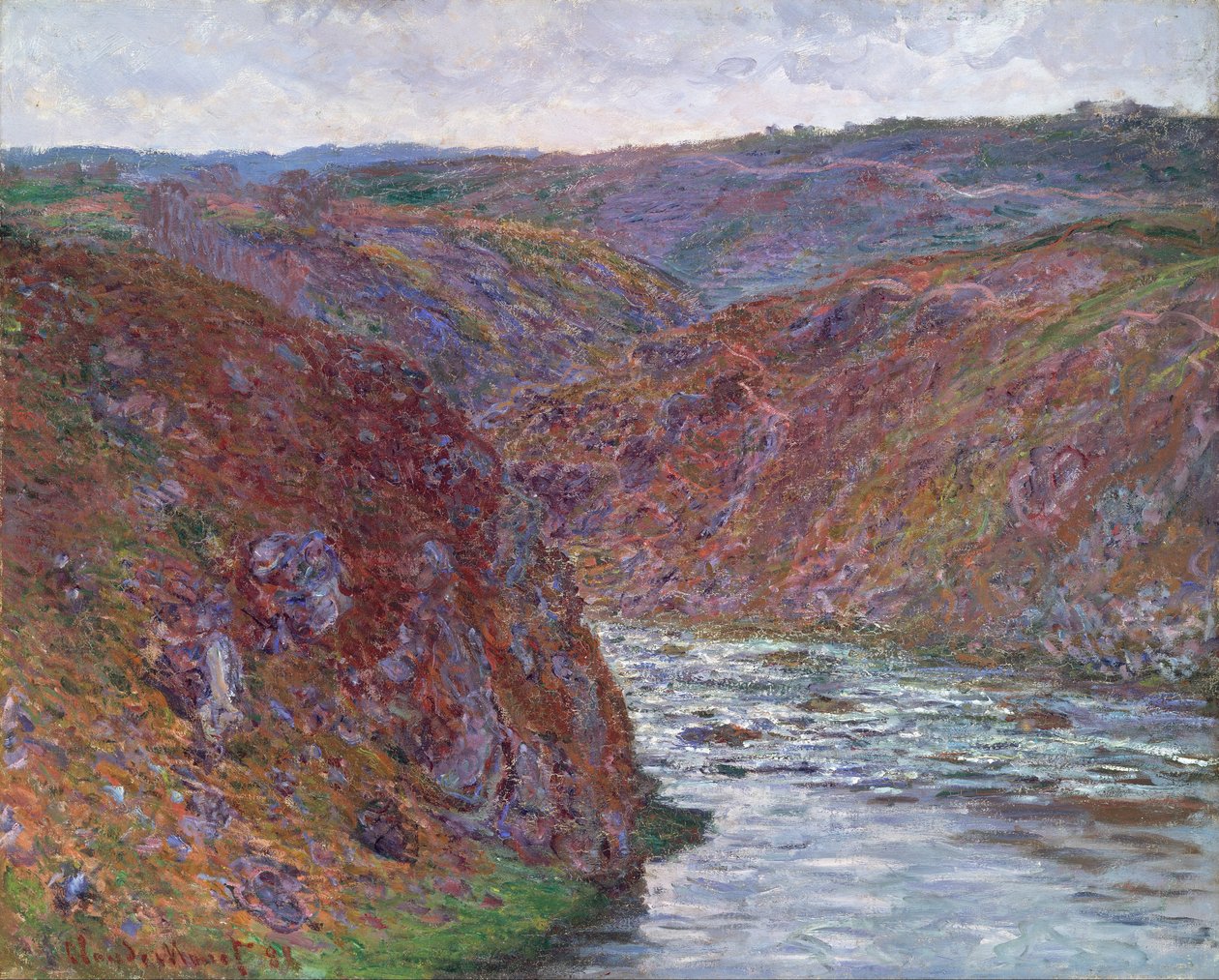 Creuse -laakso (harmaa päivä) tekijältä Claude Monet