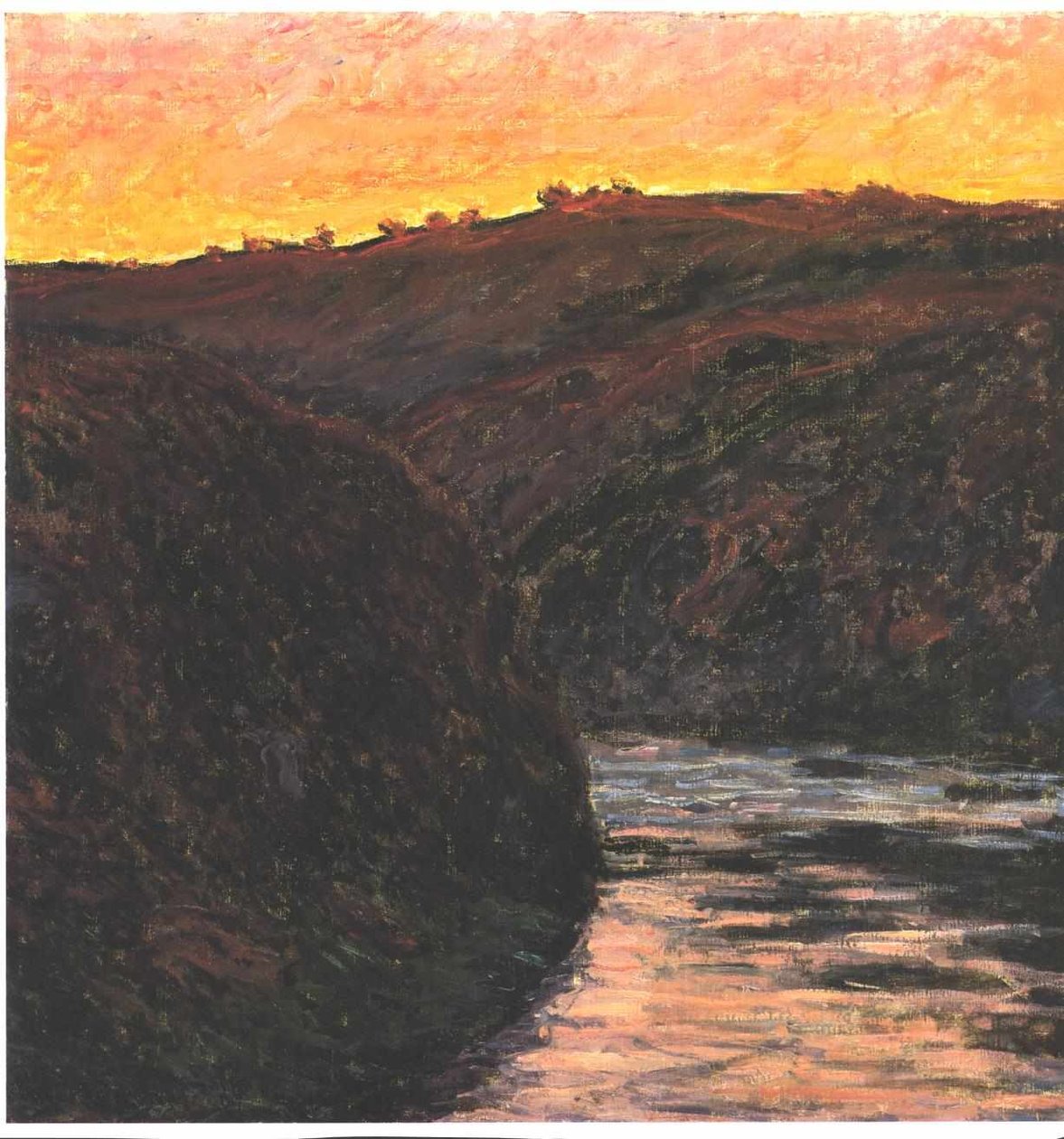 Creusen laakso auringonlaskun aikaan tekijältä Claude Monet